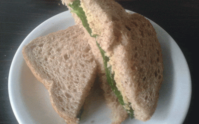 Groene kikkererwten sandwich
