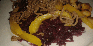 Rode Kool Gele Paprika Gehakt